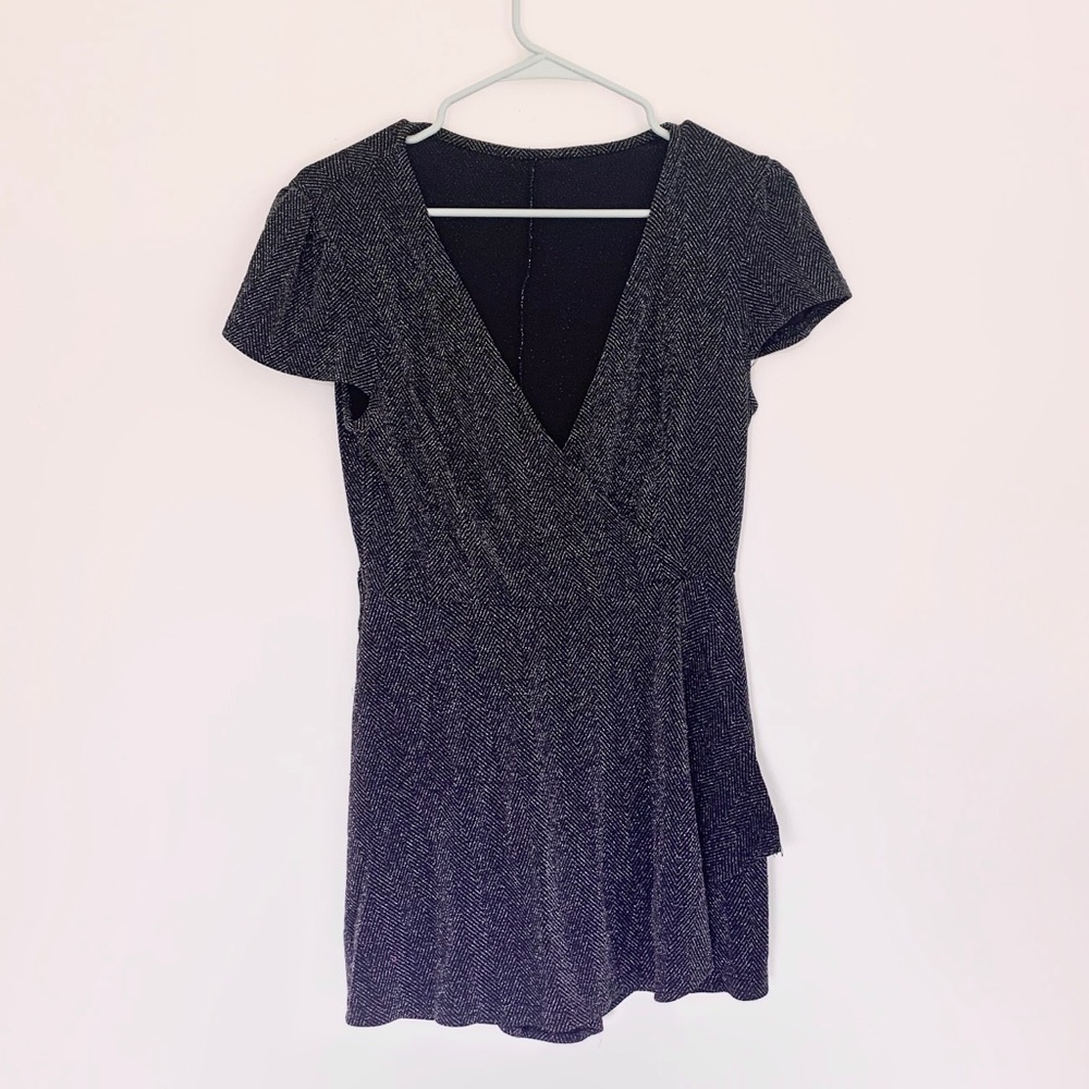Zara Black Shiny Romper Dress